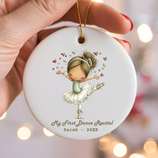 Aangepaste eerste dansrepetitie-ornament | Balleri Keramisch Ornament