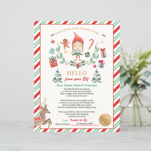 Aangepaste eerste Elf Arrival Letter (Staand voorkant)