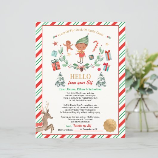 Aangepaste eerste Elf Arrival Letter (Staand voorkant)