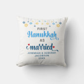 Aangepaste EERSTE GEHUWD HANUKKA Kussen (Voorkant)