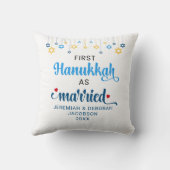 Aangepaste EERSTE HANUKKA GETROUWD Kussen (Achterkant)