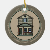 Aangepaste eerste jaar woningaankoop onroerend goe keramisch ornament (Voorkant)