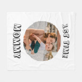 Aangepaste eerste keer 1e Moeder Moeders kaart Fleece Deken (Voorkant (Horizontaal))