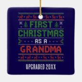 Aangepaste EERSTE KERST ALS OMA Keramisch Ornament (Achterkant)