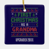 Aangepaste EERSTE KERST ALS OMA Keramisch Ornament (Voorkant)