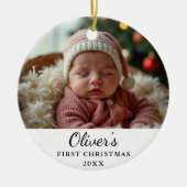 Aangepaste eerste kerst Baby foto Ornament (Voorkant)