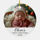 Aangepaste eerste kerst Baby foto Ornament (Achterkant)