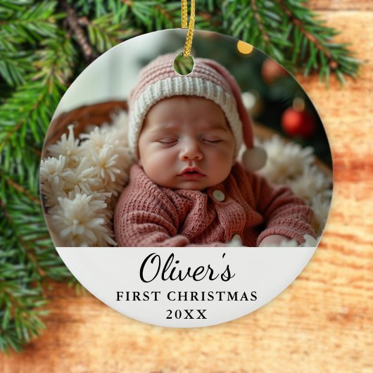 Aangepaste eerste kerst Baby foto Ornament