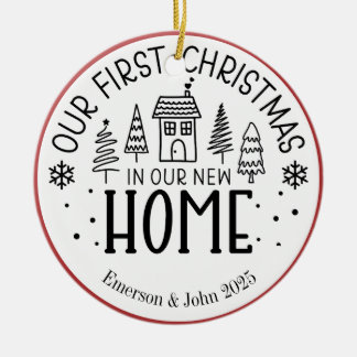 Aangepaste eerste kerst nieuw huis keramisch ornament