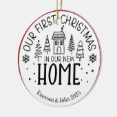 Aangepaste eerste kerst nieuw huis keramisch ornament (Links)