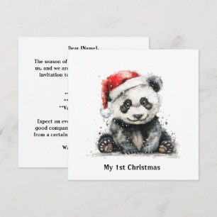 Aangepaste eerste kerst van de baby waterverf pand kaart