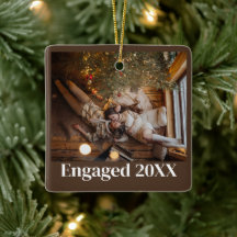 Aangepaste eerste kerst verloofd paar Afbeelding