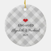 Aangepaste eerste kerst verloofde feestelijke foto keramisch ornament (Achterkant)