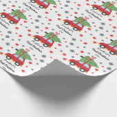 Aangepaste eerste kerstBaby en kerstboom Cadeaupapier (Hoek)