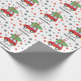 Aangepaste eerste kerstBaby en kerstboom Cadeaupapier