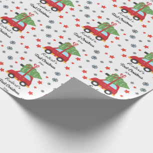 Aangepaste eerste kerstBaby en kerstboom Cadeaupapier