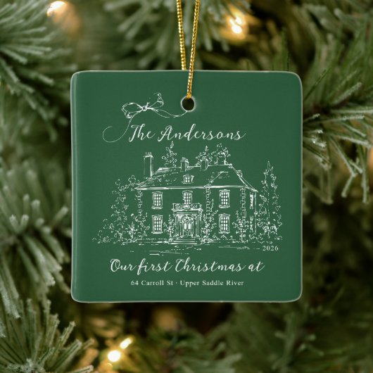 Aangepaste eerste kerstboomornament voor thuis keramisch ornament (Boom)