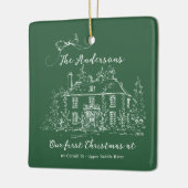 Aangepaste eerste kerstboomornament voor thuis keramisch ornament (Links)