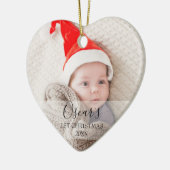 Aangepaste eerste kerstfoto-Baby Naam Keramisch Ornament (Links)