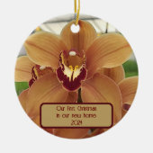 Aangepaste "Eerste Kerstmis in ons nieuwe huis" or Keramisch Ornament (Voorkant)