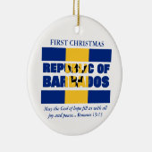 Aangepaste Eerste Kerstrepubliek Barbados Keramisch Ornament (Rechts)