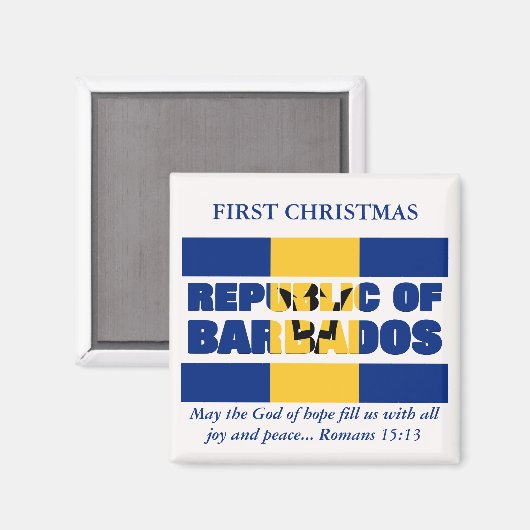 Aangepaste Eerste Kerstrepubliek Barbados Magnet (Voorkant / Achterkant)