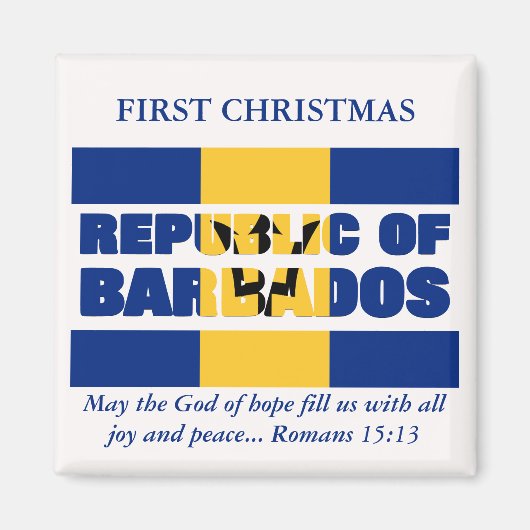 Aangepaste Eerste Kerstrepubliek Barbados Magnet (Voorkant)