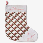 Aangepaste eerste kerststop/rendierziekte grote kerstsok (Voorkant)