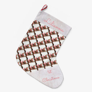 Aangepaste eerste kerststop/rendierziekte grote kerstsok