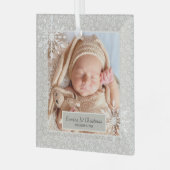 Aangepaste Eerste Kerstversiering Glas Ornament (Voorkant links)