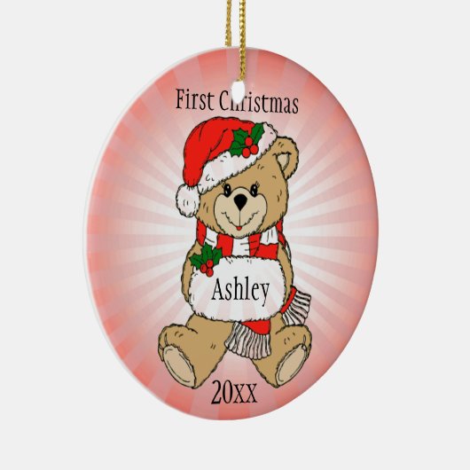 Aangepaste Eerste Kerstversiering Keramisch Ornament (Rechts)