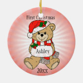 Aangepaste Eerste Kerstversiering Keramisch Ornament (Achterkant)