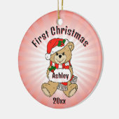 Aangepaste Eerste Kerstversiering Keramisch Ornament (Links)