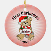 Aangepaste Eerste Kerstversiering Keramisch Ornament (Achterkant)