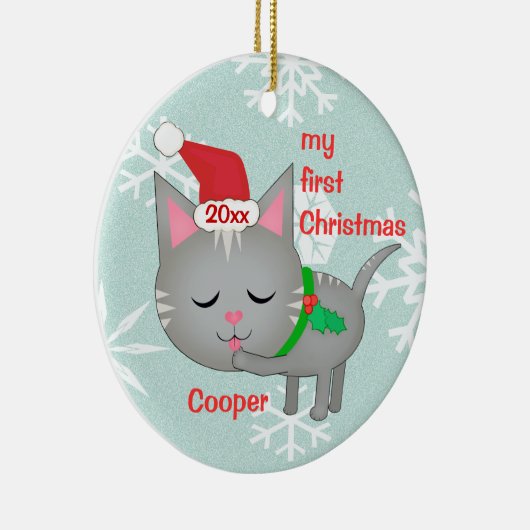 Aangepaste eerste kerstversiering keramisch ornament (Rechts)