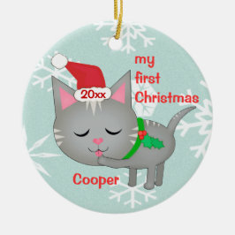 Aangepaste eerste kerstversiering keramisch ornament