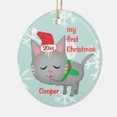 Aangepaste eerste kerstversiering keramisch ornament (Links)