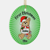 Aangepaste Eerste Kerstversiering Keramisch Ornament (Rechts)