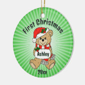 Aangepaste Eerste Kerstversiering Keramisch Ornament (Links)