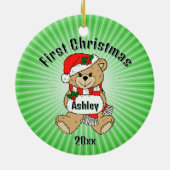 Aangepaste Eerste Kerstversiering Keramisch Ornament (Achterkant)