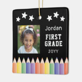 Aangepaste eerste klas kleurrijke foto Keepsake Keramisch Ornament (Links)