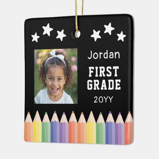 Aangepaste eerste klas kleurrijke foto Keepsake Keramisch Ornament (Links)
