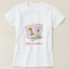 Aangepaste eerste klas leraar roze Notitieboek kof T-shirt