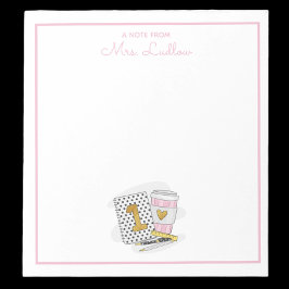 Aangepaste eerste klas leraar waardering wit notitieblok