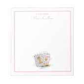 Aangepaste eerste klas leraar waardering wit notitieblok (Voorkant)