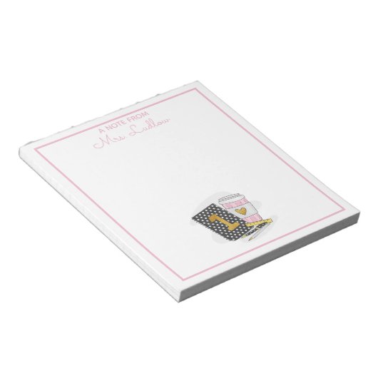 Aangepaste eerste klas leraar waardering zwart notitieblok (Schuin)