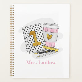 Aangepaste eerste klas leraar wit Notitieboek plan