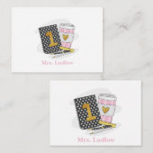 Aangepaste eerste klas leraar zwart Notitieboek Notitiekaartje (Voorkant / Achterkant)