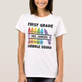 Aangepaste eerste klas Scribble Squad Crayons lera T-shirt (Voorkant)