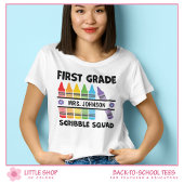 Aangepaste eerste klas Scribble Squad Crayons lera T-shirt